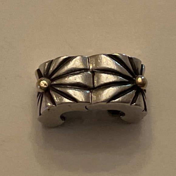 Pandora Retired Sterling Silver with 14K Gold Sunburst Clip Charm 790216 - Picture 5 of 7